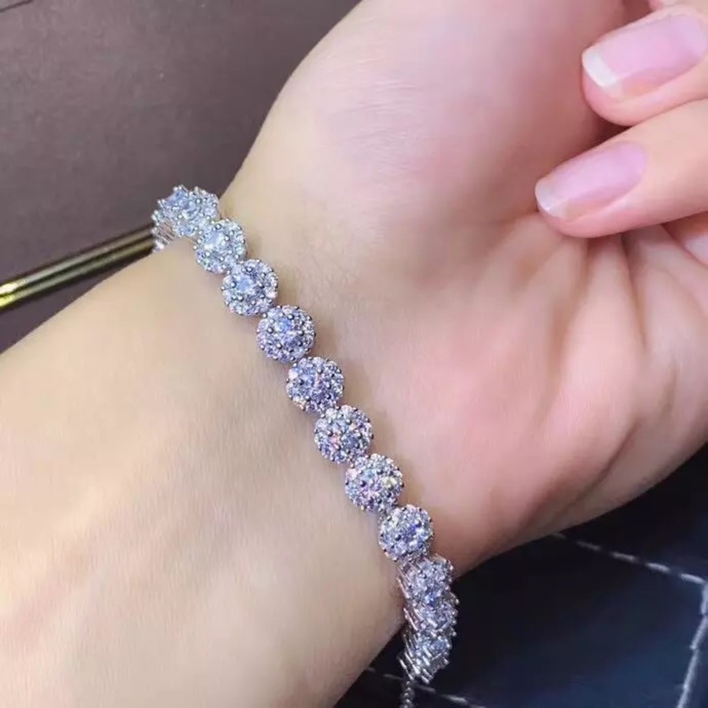 Silver Filled AAAAA Cz Stunning Adjustable Tennis Bracelet.